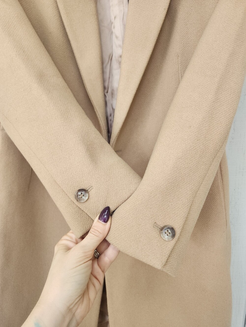 Reiss Santhia Wool Blend Mid Length Coat Camel Sz 2 - Picture 8 of 15